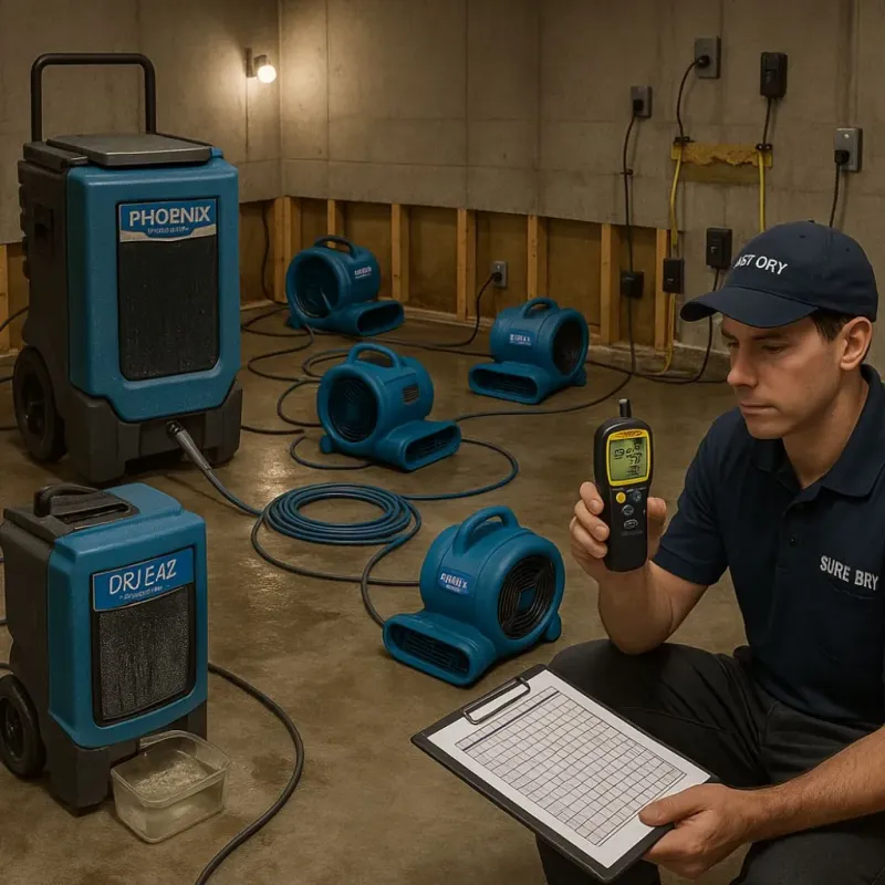 Structural Drying and Dehumidification process in Firthcliffe, NY